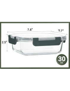 10 Contenedores de Vidrio KOMUEE 30 oz A Prueba de Aire 2