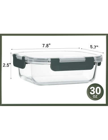 10 Contenedores de Vidrio KOMUEE 30 oz A Prueba de Aire