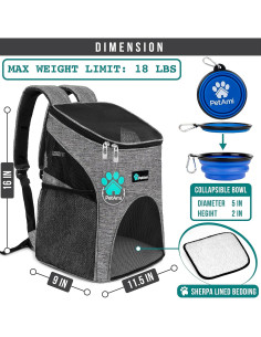 Mochila Transportadora PetAmi para Perros y Gatos 8.16 kg 2