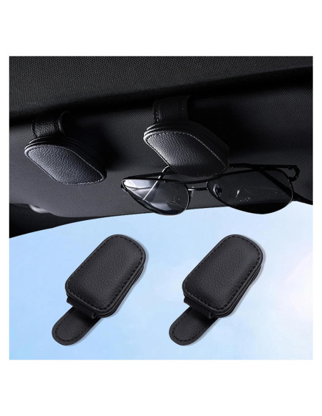 Soporte de Gafas de Sol Aenfaiy para Coche - 2 Piezas Negro