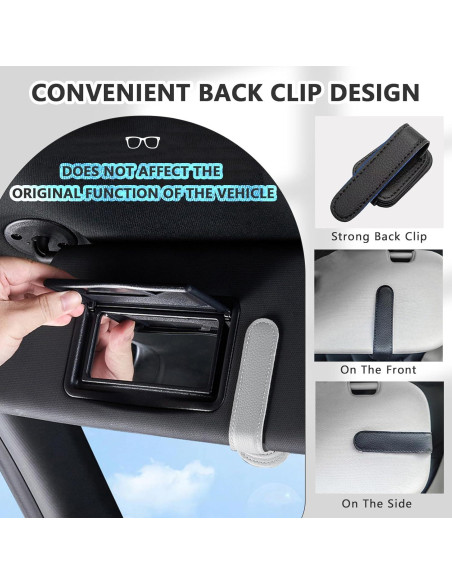 Soporte de Gafas de Sol Aenfaiy para Coche - 2 Piezas Negro