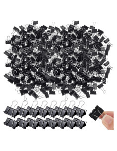 Yexiya 1000 Clips de Papel Negros 19mm para Oficina y Escuela