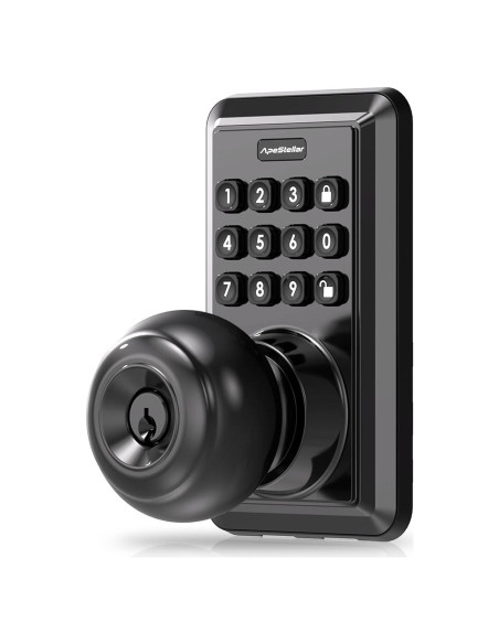 Cerradura de Puerta Sin Llave ApeStellar AS-DK-MB Negra