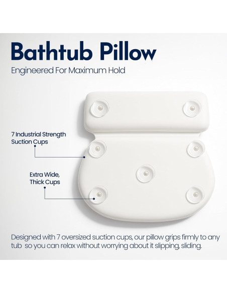 Almohada de Baño Epica Ovalada para Soporte de Cuello y Espalda