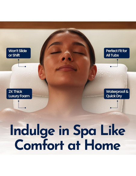 Almohada de Baño Epica Ovalada para Soporte de Cuello y Espalda