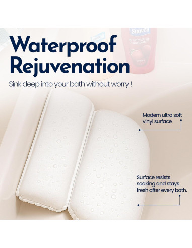 Almohada de Baño Epica Ovalada para Soporte de Cuello y Espalda