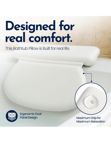 Almohada de Baño Epica Ovalada para Soporte de Cuello y Espalda