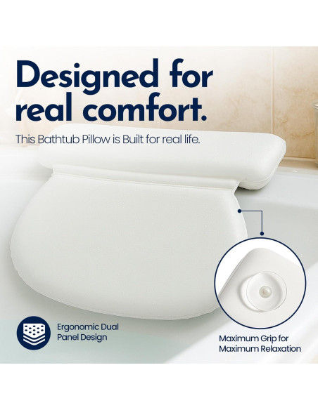 Almohada de Baño Epica Ovalada para Soporte de Cuello y Espalda