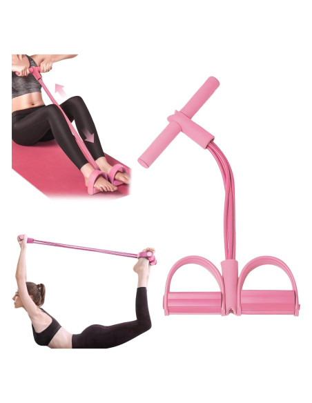 Banda de Resistencia Fitness TFLAOH 21 Tubos Rosa para Ejercicio