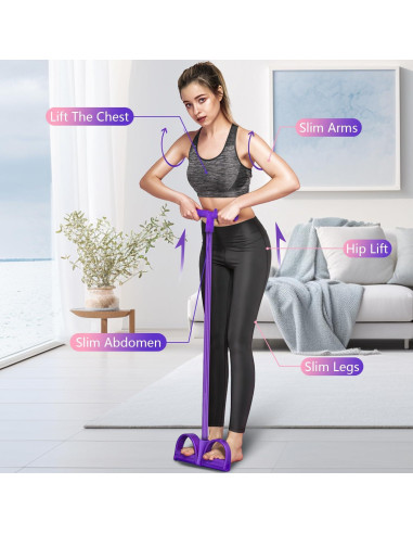 Banda de Resistencia Fitness TFLAOH 21 Tubos Rosa para Ejercicio