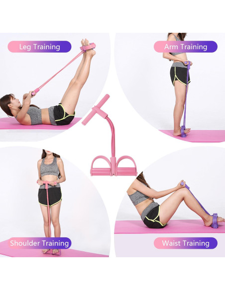 Banda de Resistencia Fitness TFLAOH 21 Tubos Rosa para Ejercicio