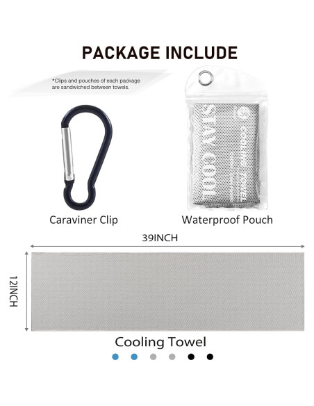 Toallas de Enfriamiento Pleneal - Paquete de 6 Microfibra 101.6x30.5cm