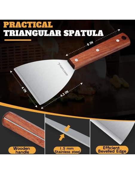 Kit de Prensa para Hamburguesas PURPLEBIRD 3 Piezas Acero Inoxidable