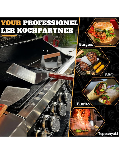 Kit de Prensa para Hamburguesas PURPLEBIRD 3 Piezas Acero Inoxidable