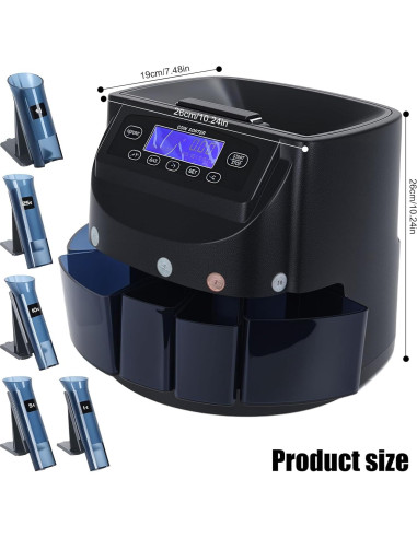 Máquina Contadora de Monedas Walbest Azul, 500 Monedas, LCD