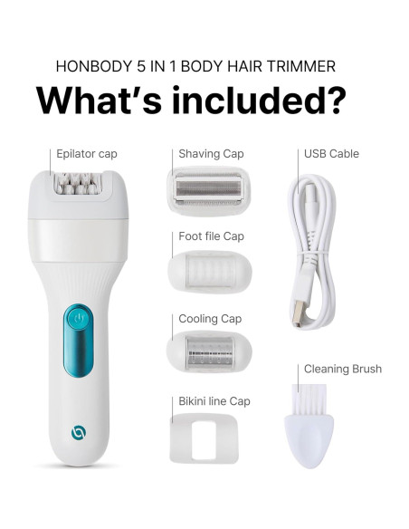 Epilador 5-en-1 Honbody HM-208 Inalámbrico para Piel Sensible
