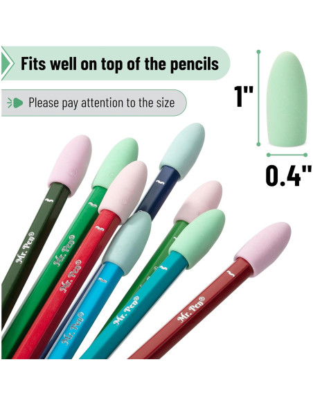 Borradores para lápices Mr. Pen, paquete de 120 colores pastel