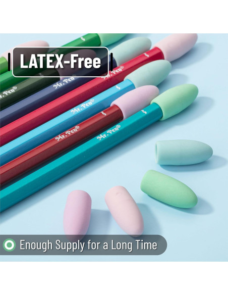 Borradores para lápices Mr. Pen, paquete de 120 colores pastel