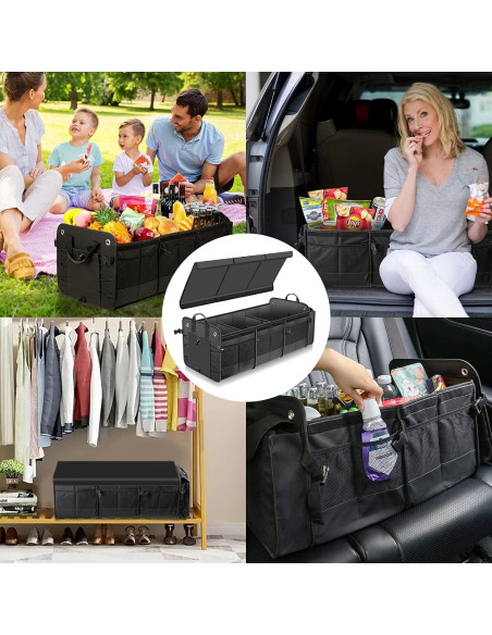 Organizador de Maletero Grande MOJIOO con Bolsa Térmica 3 Compartimentos Organizador de Maletero Grande MOJIOO con Bolsa Térmica 3 Compartimentos