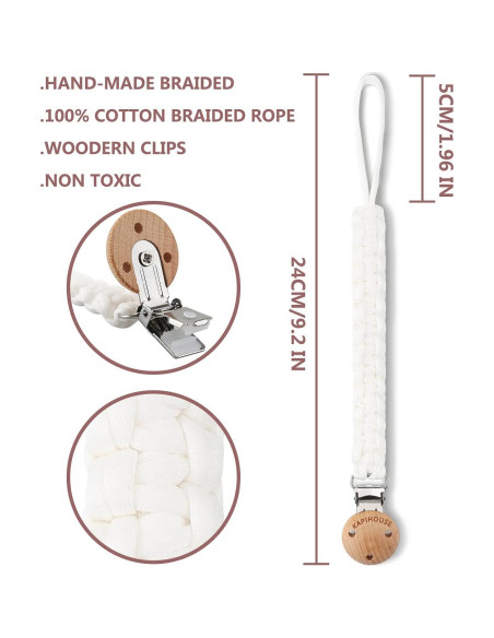 Clip de Chupete Kapihouse 23.4 cm Set 3 Unidades Niña