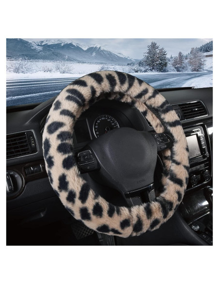 Cubierta de Volante de Piel de Leopardo Road Comforts 14.5-15" Cubierta de Volante de Piel de Leopardo Road Comforts 14.5-15"