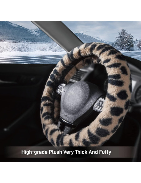 Cubierta de Volante de Piel de Leopardo Road Comforts 14.5-15" Cubierta de Volante de Piel de Leopardo Road Comforts 14.5-15"