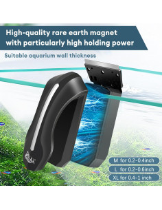 Limpiador Magnético de Vidrio AQQA para Acuarios M 2