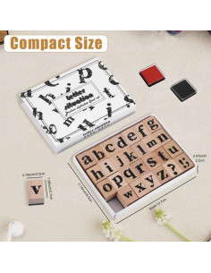 Juego de Sellos de Letras 28 Piezas Jeqqinuz para Manualidades 2