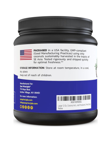 Polvo de Carbón Activado de Coco Zen Principle 340g - Blanquea Dientes