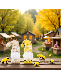 Gnomos de Abeja Amarillos 25.4 cm - Decoración de Verano 2