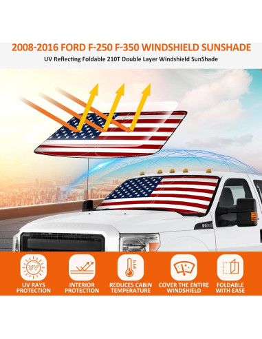 Protector Solar Parabrisas Ford F-250 F-350 2008-2016 Mejor Vista