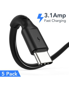 Cable USB A a USB C Umefly 15 cm 3A Carga Rápida - Paquete de 5 2