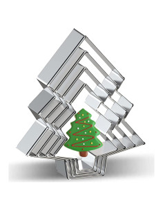 Juego de Cortadores de Galletas Azflyife - 4 Piezas Árbol de Navidad