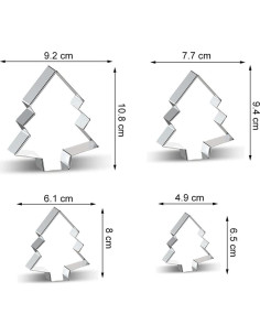 Juego de Cortadores de Galletas Azflyife - 4 Piezas Árbol de Navidad 2