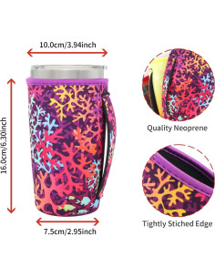 Manga de neopreno aislante AJLTPA para taza 20oz Floral 2