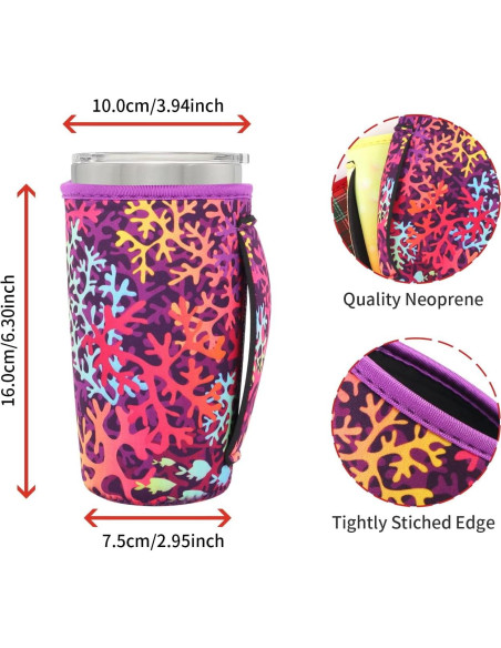 Manga de neopreno aislante AJLTPA para taza 20oz Floral