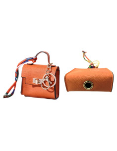Soporte para bolsas de excremento de perro Everything Chic Naranja