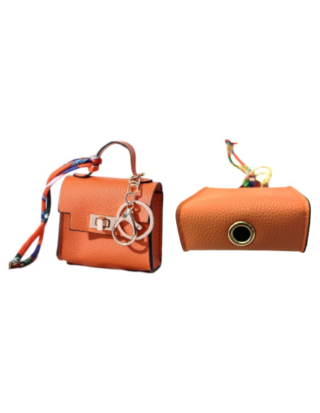 Soporte para bolsas de excremento de perro Everything Chic Naranja