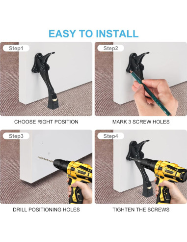 Tope de puerta ajustable ENYZTBI negro 11.7 cm x 4.1 cm