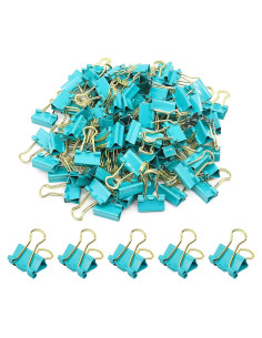 Clip de Binder Mini YCVIORING 15mm Paquete de 100 Azul-Verde