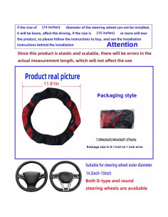 Cubierta de Volante de Coche Zipelo Beige Antideslizante 36.8-39.4cm 2