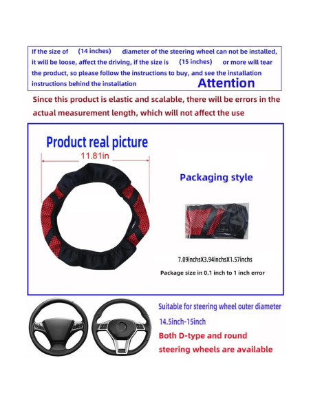 Cubierta de Volante de Coche Zipelo Beige Antideslizante 36.8-39.4cm Cubierta de Volante de Coche Zipelo Beige Antideslizante 36.8-39.4cm