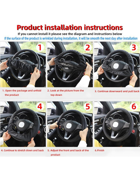 Cubierta de Volante de Coche Zipelo Beige Antideslizante 36.8-39.4cm Cubierta de Volante de Coche Zipelo Beige Antideslizante 36.8-39.4cm