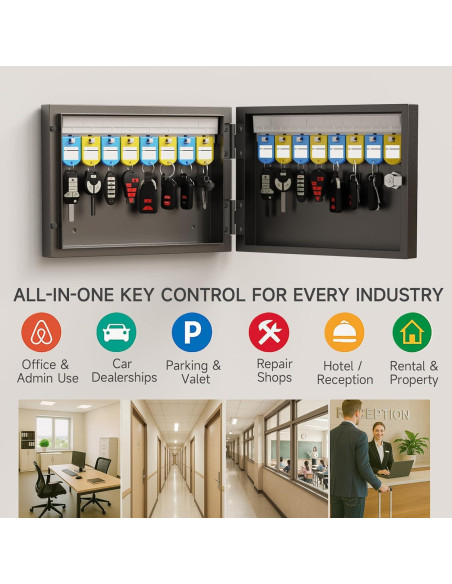 Caja de Llaves WeHere con Cerradura de Combinación 16 Llaves