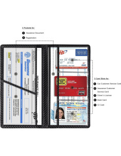 TOURSUIT Soporte para Documentos de Automóvil Fibra Carbono 2