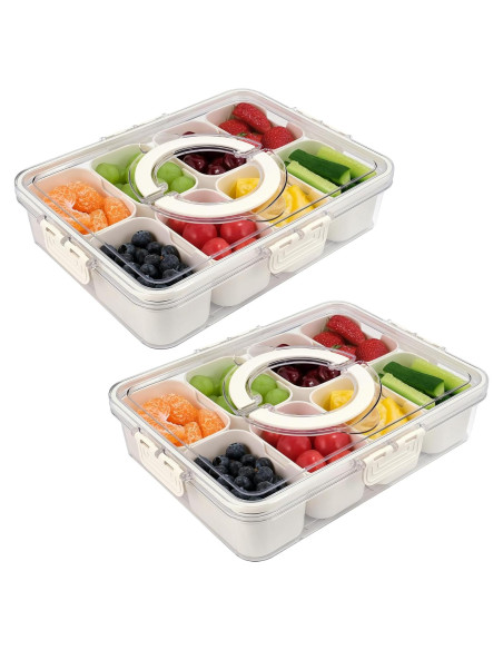 Contenedor Snackle Box 2 Paquetes 8 Compartimentos 29x21cm