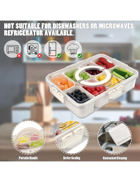 Contenedor Snackle Box 2 Paquetes 8 Compartimentos 29x21cm