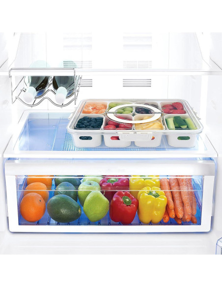 Contenedor Snackle Box 2 Paquetes 8 Compartimentos 29x21cm