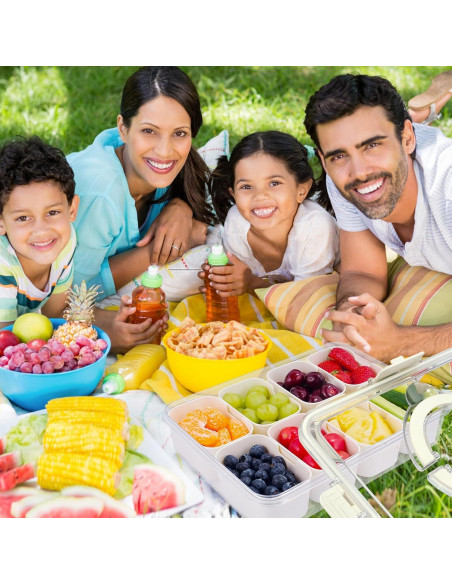 Contenedor Snackle Box 2 Paquetes 8 Compartimentos 29x21cm