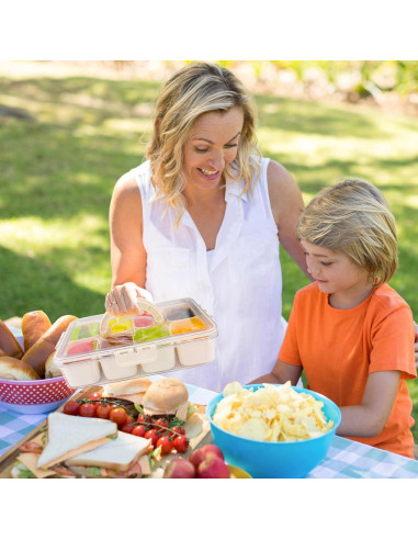 Contenedor Snackle Box 2 Paquetes 8 Compartimentos 29x21cm